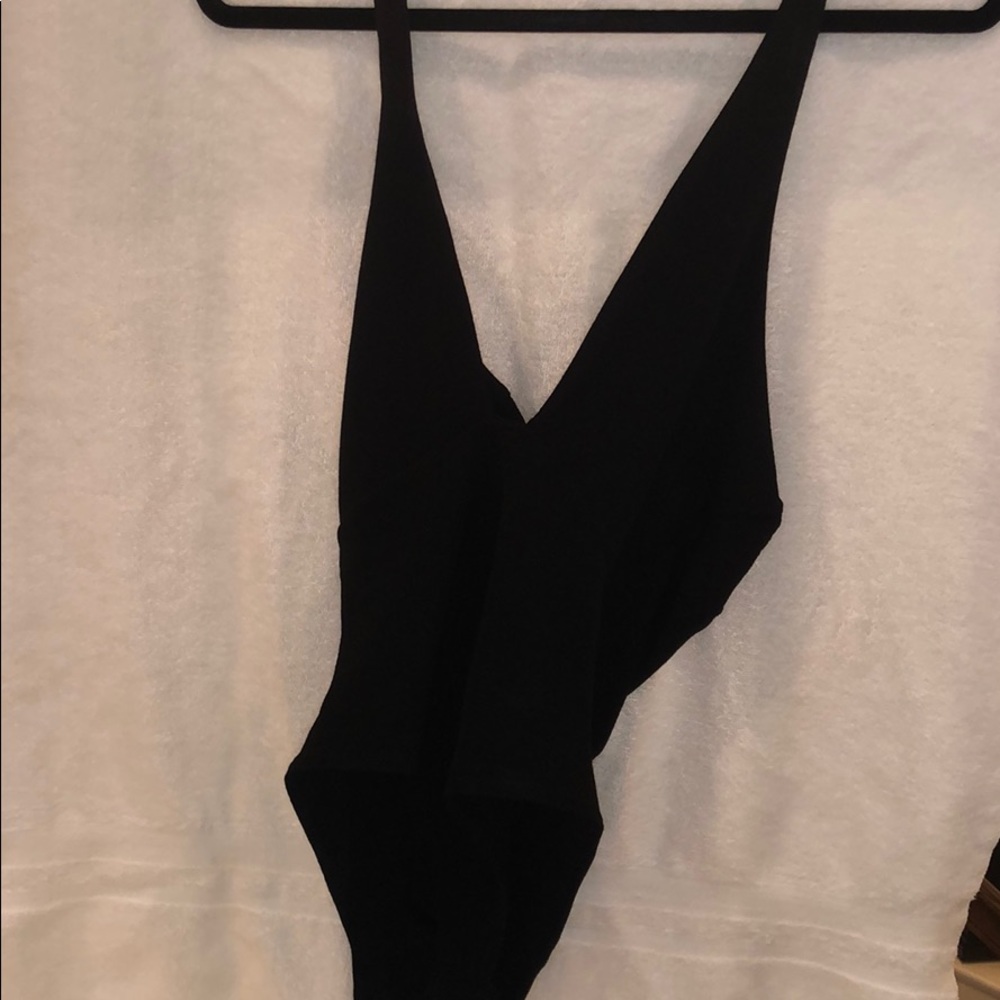 Black halter bodysuit